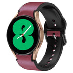 Correia de relógio em couro adesivo de silicone 20mm, para Samsung Galaxy Watch 5 40mm, para Samsung Galaxy Watch 5 44mm, para Samsung Galaxy Watch 5 Pro 45mm, para Samsung Galaxy Watch 4 40mm, para Samsung Galaxy Watch 4 44mm