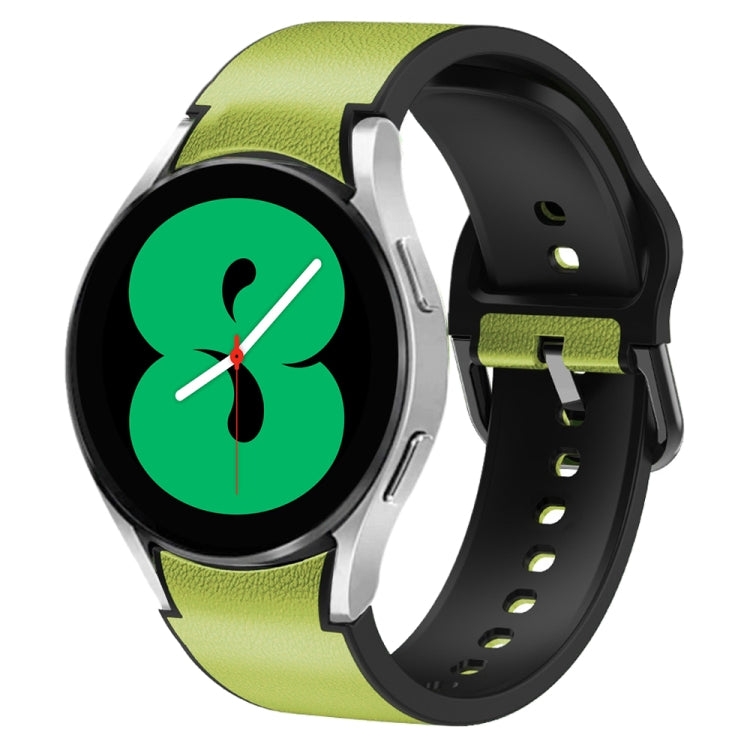 Correia de relógio em couro adesivo de silicone 20mm, para Samsung Galaxy Watch 5 40mm, para Samsung Galaxy Watch 5 44mm, para Samsung Galaxy Watch 5 Pro 45mm, para Samsung Galaxy Watch 4 40mm, para Samsung Galaxy Watch 4 44mm