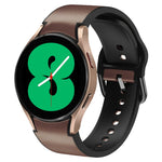 Correia de relógio em couro adesivo de silicone 20mm, para Samsung Galaxy Watch 5 40mm, para Samsung Galaxy Watch 5 44mm, para Samsung Galaxy Watch 5 Pro 45mm, para Samsung Galaxy Watch 4 40mm, para Samsung Galaxy Watch 4 44mm