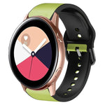 20mm Silicone Adhesive Leather Watch Band, For Samsung Galaxy Watch 4 Classic 46mm, For Samsung Galaxy Watch 4 Classic 42mm, For Samsung Galaxy Watch Active 2