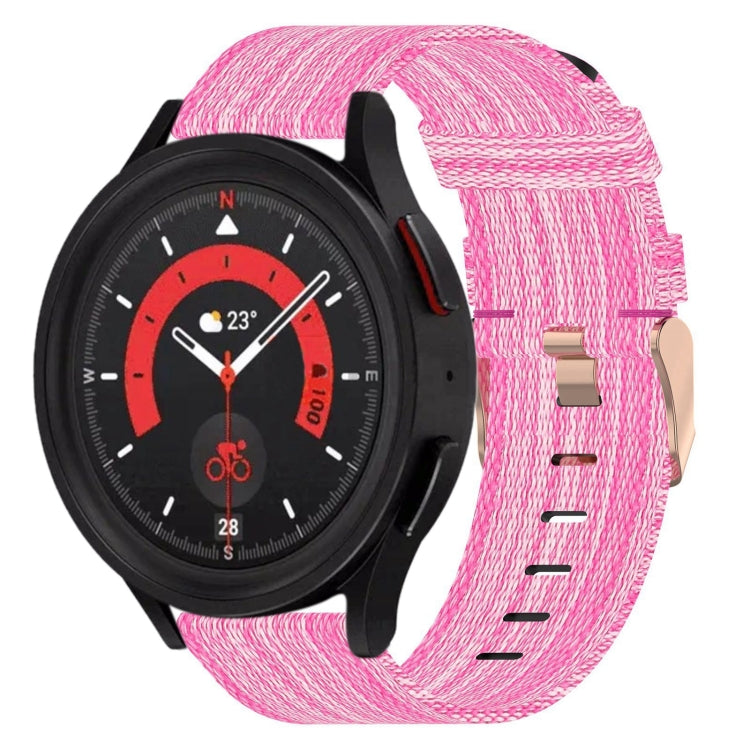 20mm Nylon Woven Watch Band, For Samsung Galaxy Watch5 40mm, For Samsung Galaxy Watch5 44mm, For Samsung Galaxy Watch5 Pro 45mm, For Samsung Galaxy Watch4 40mm, For Samsung Galaxy Watch4 44mm, For Samsung Galaxy Watch4 Classic 46mm
