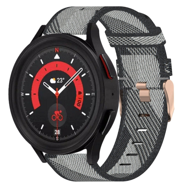 Correia de relógio em nylon trançado 20mm, para Samsung Galaxy Watch5 40mm, para Samsung Galaxy Watch5 44mm, para Samsung Galaxy Watch5 Pro 45mm, para Samsung Galaxy Watch4 40mm, para Samsung Galaxy Watch4 44mm, para Samsung Galaxy Watch4 Classic 46mm