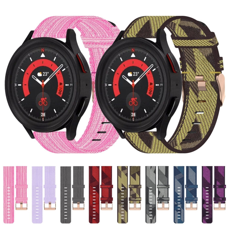 Correia de relógio em nylon trançado 20mm, para Samsung Galaxy Watch5 40mm, para Samsung Galaxy Watch5 44mm, para Samsung Galaxy Watch5 Pro 45mm, para Samsung Galaxy Watch4 40mm, para Samsung Galaxy Watch4 44mm, para Samsung Galaxy Watch4 Classic 46mm