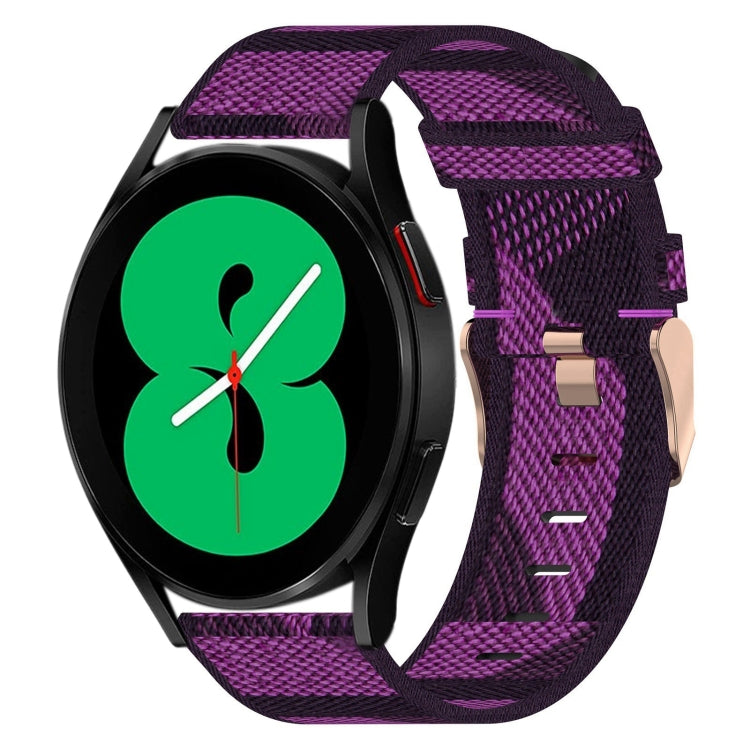 Correia de relógio em nylon trançado 20mm, para Samsung Galaxy Watch5 40mm, para Samsung Galaxy Watch5 44mm, para Samsung Galaxy Watch5 Pro 45mm, para Samsung Galaxy Watch4 40mm, para Samsung Galaxy Watch4 44mm, para Samsung Galaxy Watch4 Classic 46mm