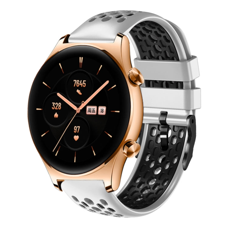 22mm Two-Color Breathable Silicone Watch Band, For Honor Watch GS 3, For Honor Watch GS Pro, For Honor Magic Watch 2 46mm, For Honor Watch Dream