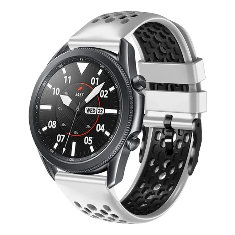 Correia de Relógio Respirável em Silicone Bicolor 22mm, Para Samsung Galaxy Watch3 45mm, Para Samsung Galaxy Watch 46mm, Para Samsung Gear S3 Classic, Para Samsung Gear S3 Frontier