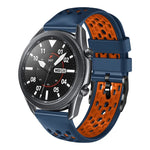 22mm Two-Color Breathable Silicone Watch Band, For Samsung Galaxy Watch3 45mm, For Samsung Galaxy Watch 46mm, For Samsung Gear S3 Classic, For Samsung Gear S3 Frontier