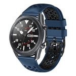 22mm Two-Color Breathable Silicone Watch Band, For Samsung Galaxy Watch3 45mm, For Samsung Galaxy Watch 46mm, For Samsung Gear S3 Classic, For Samsung Gear S3 Frontier