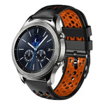 22mm Two-Color Breathable Silicone Watch Band, For Samsung Galaxy Watch3 45mm, For Samsung Galaxy Watch 46mm, For Samsung Gear S3 Classic, For Samsung Gear S3 Frontier