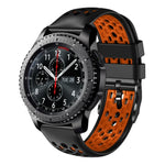 22mm Two-Color Breathable Silicone Watch Band, For Samsung Galaxy Watch3 45mm, For Samsung Galaxy Watch 46mm, For Samsung Gear S3 Classic, For Samsung Gear S3 Frontier