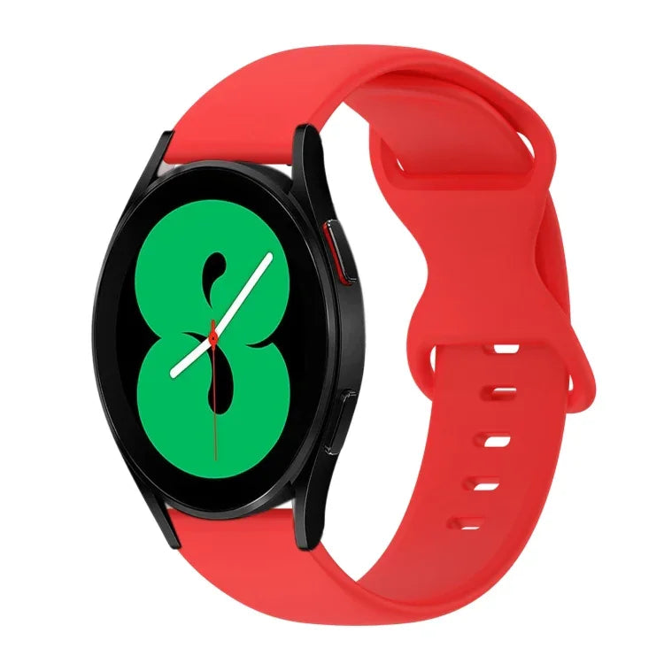 Pulseira de Silicone Cor Sólida com Fivela Borboleta 20mm, Para Samsung Galaxy Watch 4 44mm, Para Samsung Galaxy Watch 4 Classic 46mm, Para Samsung Galaxy Watch 4 Classic 42mm, Para Samsung Galaxy Watch Active 2