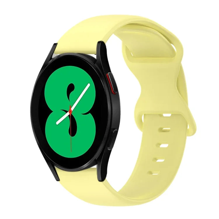 Pulseira de Silicone Cor Sólida com Fivela Borboleta 20mm, Para Samsung Galaxy Watch 4 44mm, Para Samsung Galaxy Watch 4 Classic 46mm, Para Samsung Galaxy Watch 4 Classic 42mm, Para Samsung Galaxy Watch Active 2