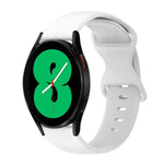Pulseira de Silicone Cor Sólida com Fivela Borboleta 20mm, Para Samsung Galaxy Watch 4 44mm, Para Samsung Galaxy Watch 4 Classic 46mm, Para Samsung Galaxy Watch 4 Classic 42mm, Para Samsung Galaxy Watch Active 2