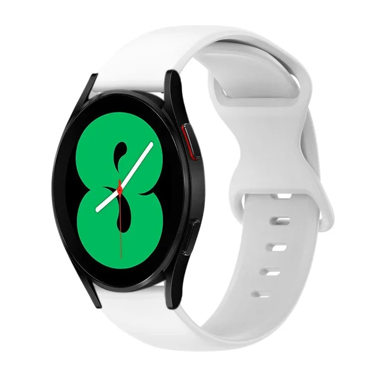 Pulseira de Silicone Cor Sólida com Fivela Borboleta 20mm, Para Samsung Galaxy Watch 4 44mm, Para Samsung Galaxy Watch 4 Classic 46mm, Para Samsung Galaxy Watch 4 Classic 42mm, Para Samsung Galaxy Watch Active 2
