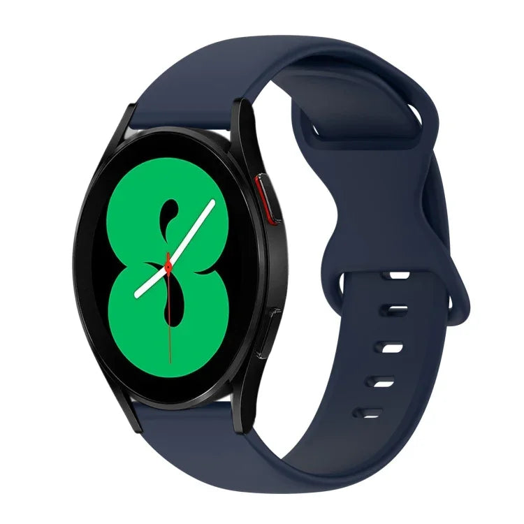 Pulseira de Silicone Cor Sólida com Fivela Borboleta 20mm, Para Samsung Galaxy Watch 4 44mm, Para Samsung Galaxy Watch 4 Classic 46mm, Para Samsung Galaxy Watch 4 Classic 42mm, Para Samsung Galaxy Watch Active 2