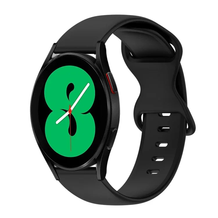 Pulseira de Silicone Cor Sólida com Fivela Borboleta 20mm, Para Samsung Galaxy Watch 4 44mm, Para Samsung Galaxy Watch 4 Classic 46mm, Para Samsung Galaxy Watch 4 Classic 42mm, Para Samsung Galaxy Watch Active 2