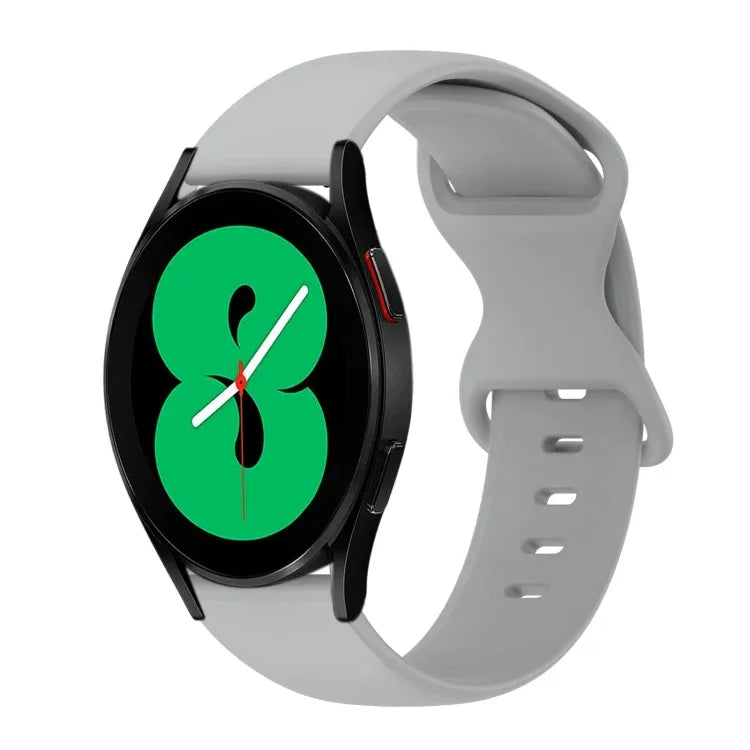 Pulseira de Silicone Cor Sólida com Fivela Borboleta 20mm, Para Samsung Galaxy Watch 4 44mm, Para Samsung Galaxy Watch 4 Classic 46mm, Para Samsung Galaxy Watch 4 Classic 42mm, Para Samsung Galaxy Watch Active 2
