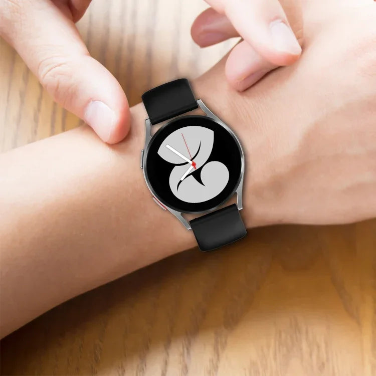 Pulseira de Silicone Cor Sólida com Fivela Borboleta 20mm, Para Samsung Galaxy Watch 4 44mm, Para Samsung Galaxy Watch 4 Classic 46mm, Para Samsung Galaxy Watch 4 Classic 42mm, Para Samsung Galaxy Watch Active 2