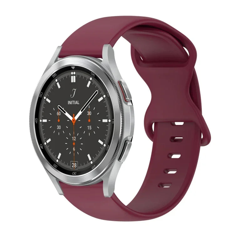 Pulseira de Silicone Cor Sólida com Fivela Borboleta 20mm, Para Samsung Galaxy Watch 4 44mm, Para Samsung Galaxy Watch 4 Classic 46mm, Para Samsung Galaxy Watch 4 Classic 42mm, Para Samsung Galaxy Watch Active 2