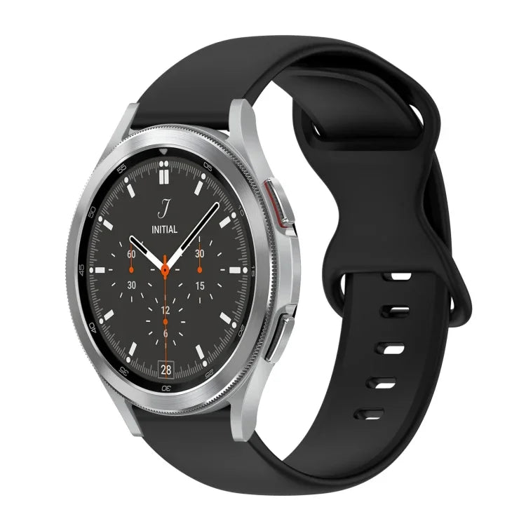 Pulseira de Silicone Cor Sólida com Fivela Borboleta 20mm, Para Samsung Galaxy Watch 4 44mm, Para Samsung Galaxy Watch 4 Classic 46mm, Para Samsung Galaxy Watch 4 Classic 42mm, Para Samsung Galaxy Watch Active 2
