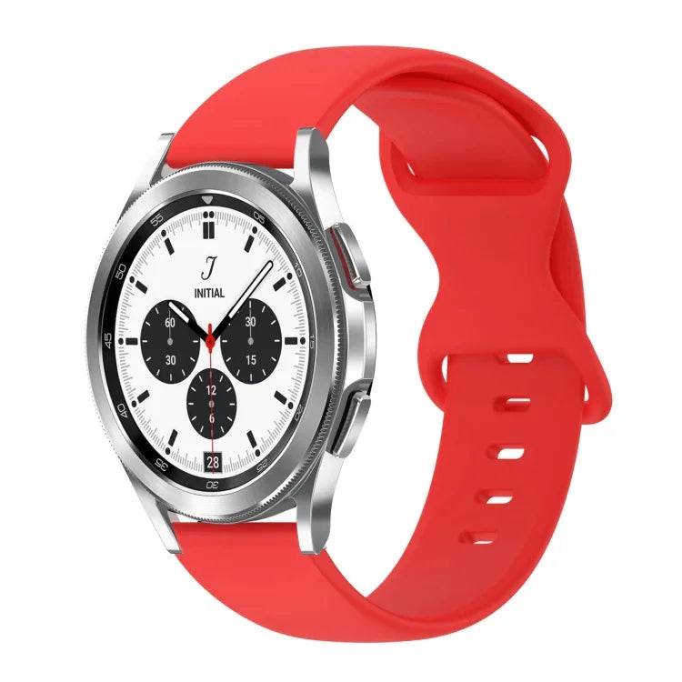 Pulseira de Silicone Cor Sólida com Fivela Borboleta 20mm, Para Samsung Galaxy Watch 4 44mm, Para Samsung Galaxy Watch 4 Classic 46mm, Para Samsung Galaxy Watch 4 Classic 42mm, Para Samsung Galaxy Watch Active 2