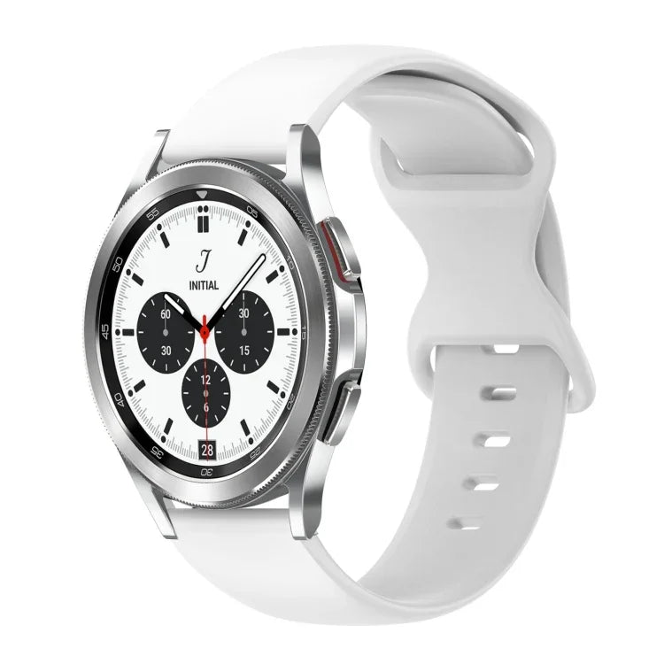 Pulseira de Silicone Cor Sólida com Fivela Borboleta 20mm, Para Samsung Galaxy Watch 4 44mm, Para Samsung Galaxy Watch 4 Classic 46mm, Para Samsung Galaxy Watch 4 Classic 42mm, Para Samsung Galaxy Watch Active 2