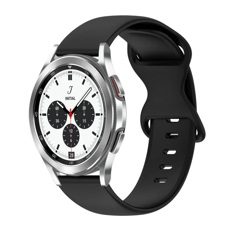 Pulseira de Silicone Cor Sólida com Fivela Borboleta 20mm, Para Samsung Galaxy Watch 4 44mm, Para Samsung Galaxy Watch 4 Classic 46mm, Para Samsung Galaxy Watch 4 Classic 42mm, Para Samsung Galaxy Watch Active 2