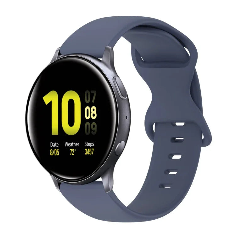 Pulseira de Silicone Cor Sólida com Fivela Borboleta 20mm, Para Samsung Galaxy Watch 4 44mm, Para Samsung Galaxy Watch 4 Classic 46mm, Para Samsung Galaxy Watch 4 Classic 42mm, Para Samsung Galaxy Watch Active 2