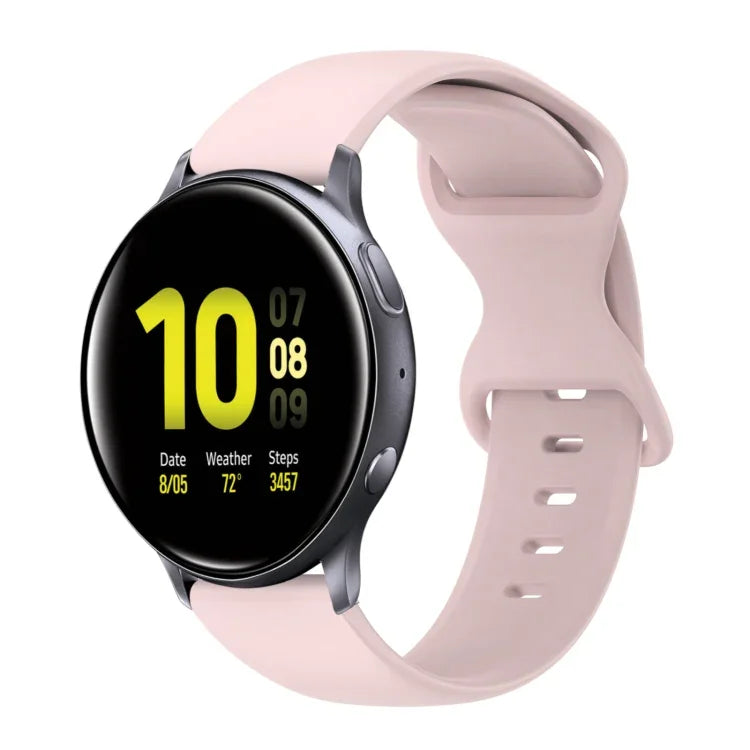 Pulseira de Silicone Cor Sólida com Fivela Borboleta 20mm, Para Samsung Galaxy Watch 4 44mm, Para Samsung Galaxy Watch 4 Classic 46mm, Para Samsung Galaxy Watch 4 Classic 42mm, Para Samsung Galaxy Watch Active 2