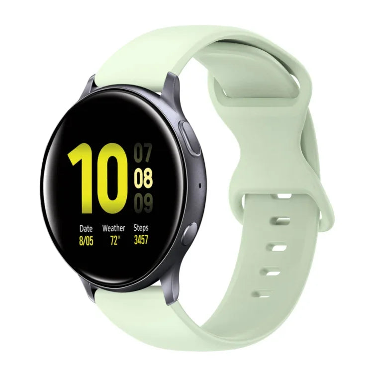 Pulseira de Silicone Cor Sólida com Fivela Borboleta 20mm, Para Samsung Galaxy Watch 4 44mm, Para Samsung Galaxy Watch 4 Classic 46mm, Para Samsung Galaxy Watch 4 Classic 42mm, Para Samsung Galaxy Watch Active 2