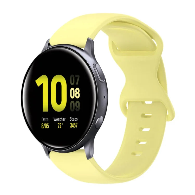 Pulseira de Silicone Cor Sólida com Fivela Borboleta 20mm, Para Samsung Galaxy Watch 4 44mm, Para Samsung Galaxy Watch 4 Classic 46mm, Para Samsung Galaxy Watch 4 Classic 42mm, Para Samsung Galaxy Watch Active 2