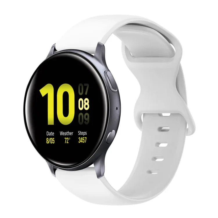 Pulseira de Silicone Cor Sólida com Fivela Borboleta 20mm, Para Samsung Galaxy Watch 4 44mm, Para Samsung Galaxy Watch 4 Classic 46mm, Para Samsung Galaxy Watch 4 Classic 42mm, Para Samsung Galaxy Watch Active 2