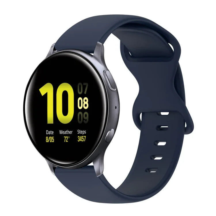 Pulseira de Silicone Cor Sólida com Fivela Borboleta 20mm, Para Samsung Galaxy Watch 4 44mm, Para Samsung Galaxy Watch 4 Classic 46mm, Para Samsung Galaxy Watch 4 Classic 42mm, Para Samsung Galaxy Watch Active 2
