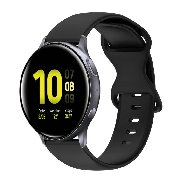 Pulseira de Silicone Cor Sólida com Fivela Borboleta 20mm, Para Samsung Galaxy Watch 4 44mm, Para Samsung Galaxy Watch 4 Classic 46mm, Para Samsung Galaxy Watch 4 Classic 42mm, Para Samsung Galaxy Watch Active 2