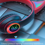 Auriculares para Crianças STN25 com Microfone, Luz Brilhante, Sem Fios, Música, Presente de Natal com Caixa