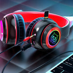 Auriculares para Crianças STN25 com Microfone, Luz Brilhante, Sem Fios, Música, Presente de Natal com Caixa
