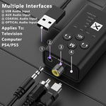 Transmissor de Áudio Bluetooth 5.2 de Baixa Latência T9 Suporta Fibra Óptica, Coaxial, APTX Série Completa, com Cabo USB, Sem Cabo