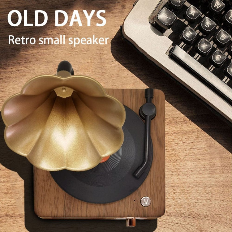 Coluna de Secretária Retro Sem Fios Bluetooth T15 Vinyl Atomic, Cor Madeira