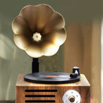Coluna de Secretária Retro Sem Fios Bluetooth T15 Vinyl Atomic, Cor Madeira