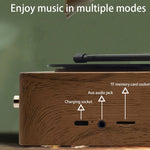 Coluna de Secretária Retro Sem Fios Bluetooth T15 Vinyl Atomic, Cor Madeira