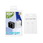 Carregador Multi Porta USB 45W PD3.0 + 2 x QC3.0 com Cabo Type-C para Type-C, Ficha EUA, Ficha EUA + Cabo Type-C para Type-C