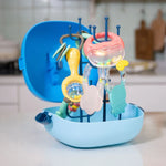 MoFun 2029A 2 in 1 Baby Rattle & Teether 6-piece Set with Whale Storage Box, 2029A