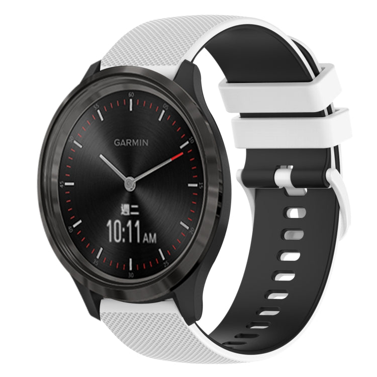 20mm Checkered Two-Color Silicone Watch Band, For GarminMove 3, For Garmin VivoMove Luxe, For GarminMove Luxe, For Garmin VivoMove Style