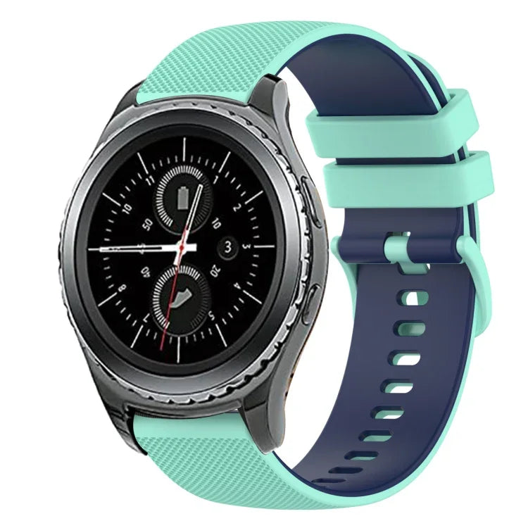 20mm Checkered Two-Color Silicone Watch Band, For Samsung Gear Sport, For Samsung Gear S2 Classic