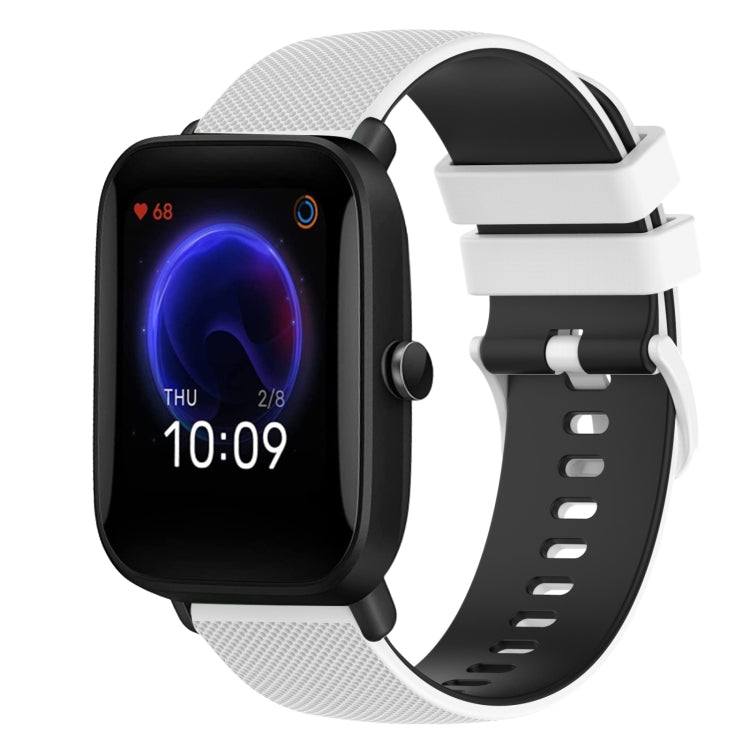 20mm Checkered Two-Color Silicone Watch Band, For Amazfit Pop Pro, For Amazfit Pop, For Amazfit BIP U, For Amazfit GTR 42mm