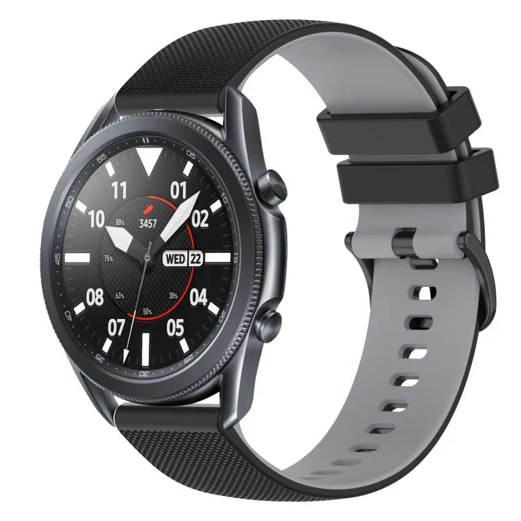 22mm Checkered Two-Color Silicone Watch Band, For Samsung Galaxy Watch3 45mm, For Samsung Galaxy Watch 46mm, For Samsung Gear S3 Classic, For Samsung Gear S3 Frontier
