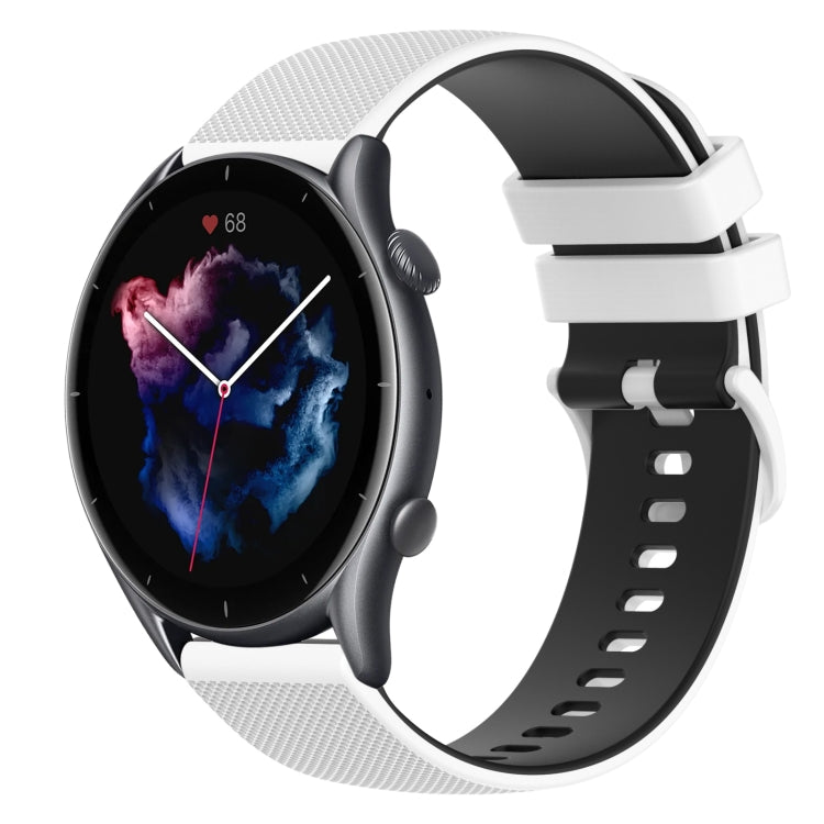 22mm Checkered Two-Color Silicone Watch Band, For Amazfit GTR 3, For Amazfit GTR 3 Pro, For Amazfit GTR 2e, For Amazfit GTR 2