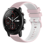 22mm Checkered Two-Color Silicone Watch Band, For Amazfit 2 Stratos