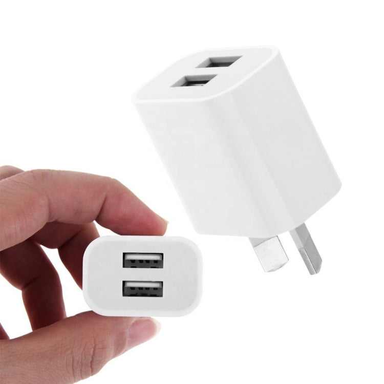 Carregador USB Mini de Dupla Porta com Cabo de Dados USB para 8 Pinos, Ficha AU, Ficha AU + Cabo 8 Pinos