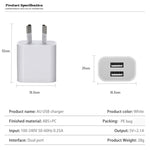 Carregador USB Mini de Dupla Porta com Cabo de Dados USB para 8 Pinos, Ficha AU, Ficha AU + Cabo 8 Pinos